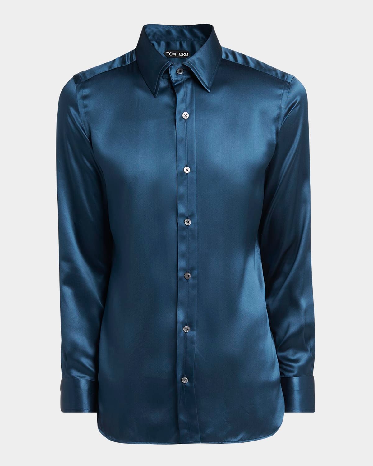 Men & apos;s Silk Charmeuse Slim-Fit Dress Shirt