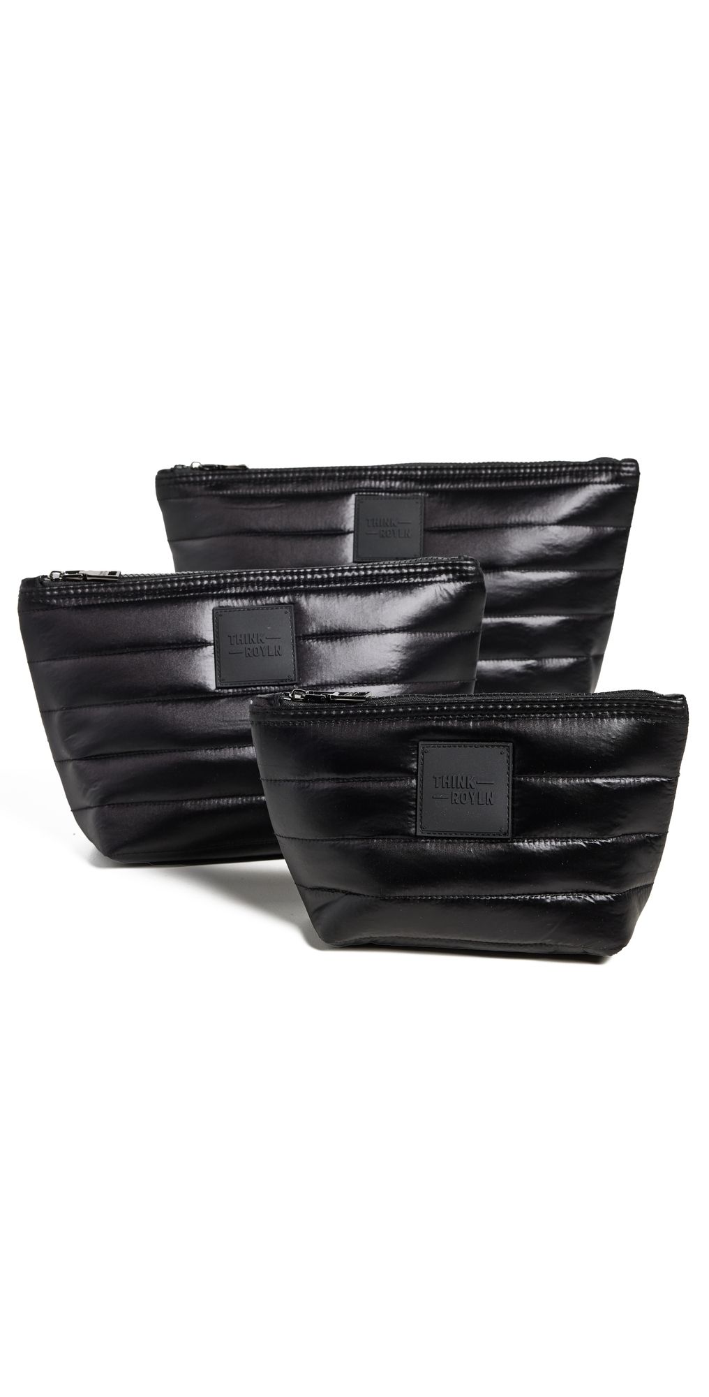 Think Royln Travel Trio Pouches Pearl Black One Size