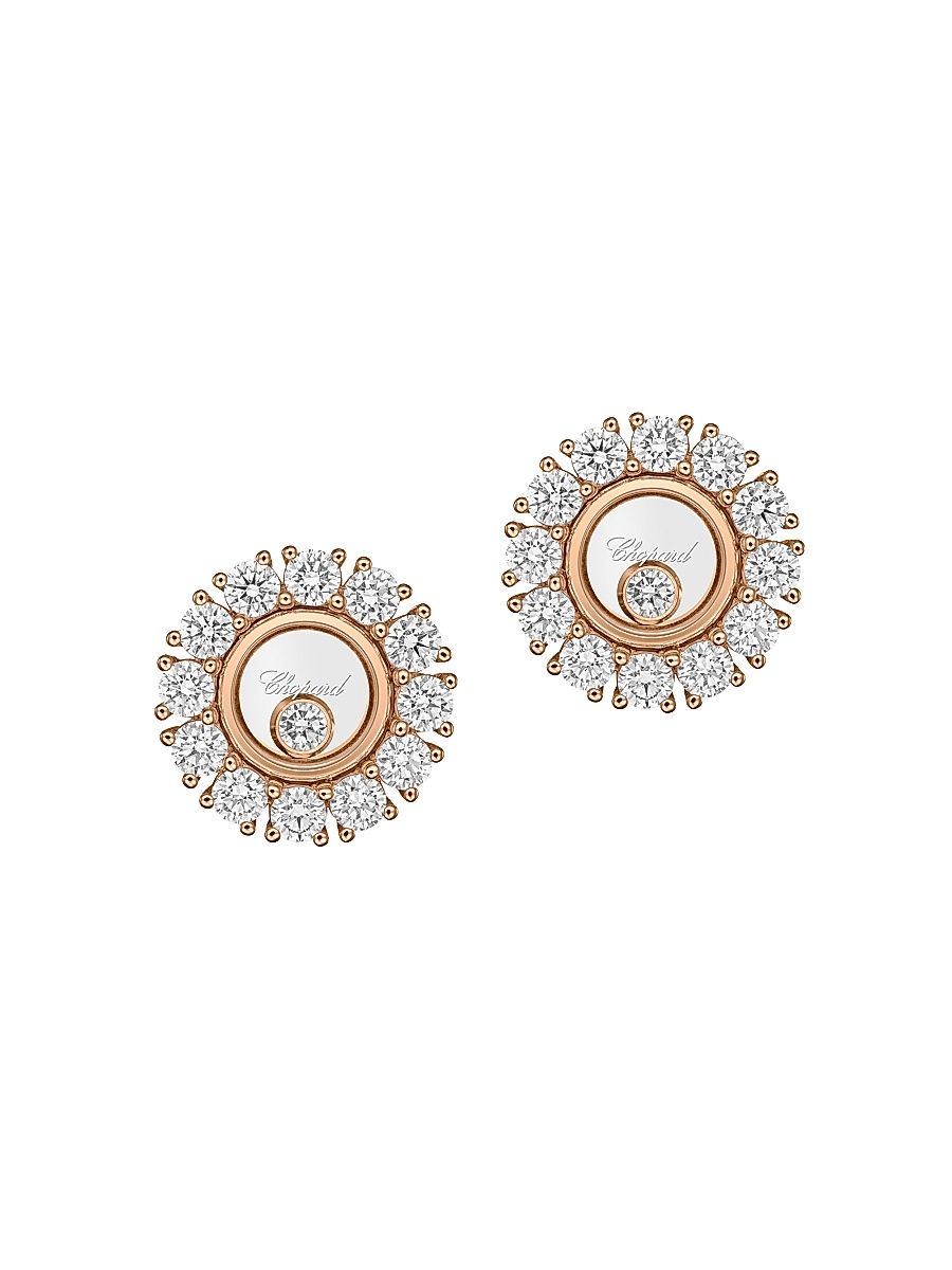 Women's Happy Diamonds 18K Rose Gold & 1.20 TCW Diamond Stud Earrings - Rose Gold