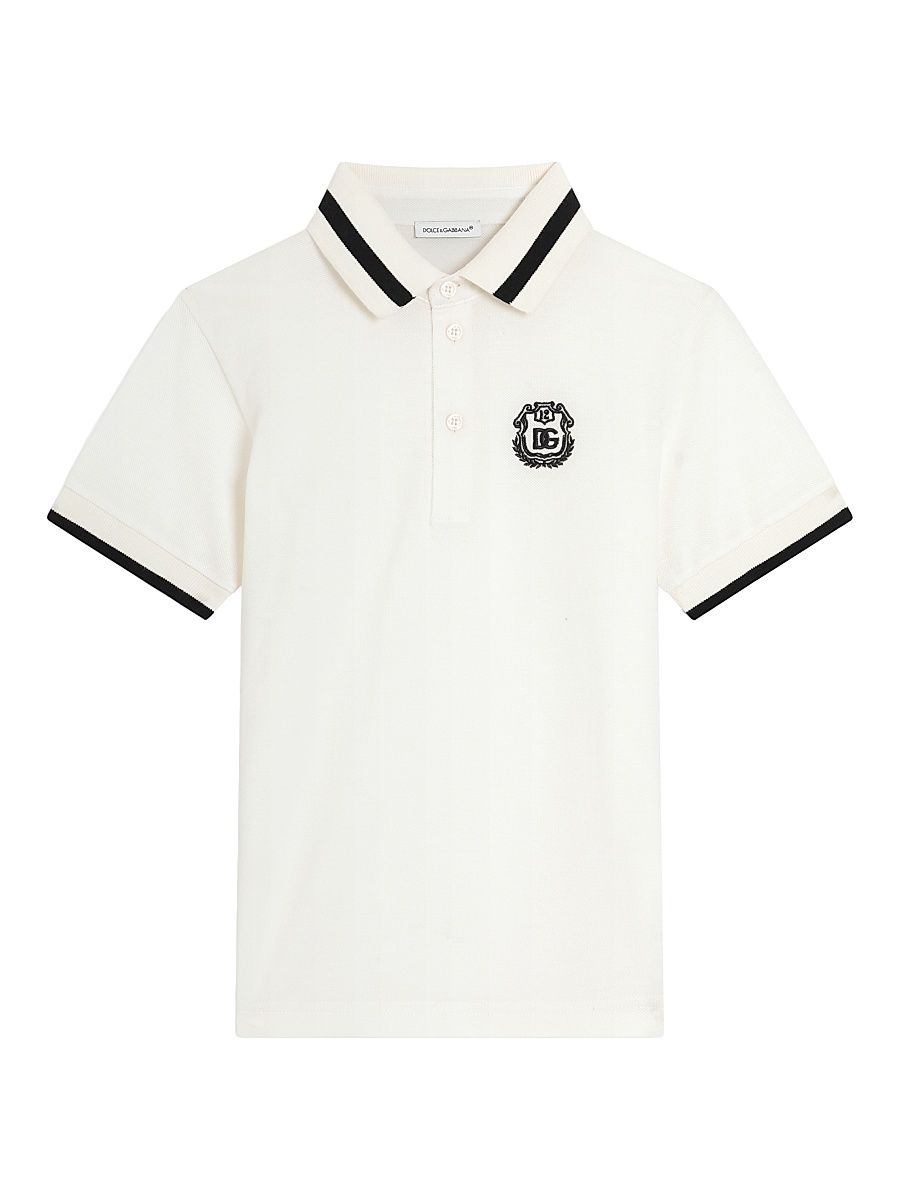Little Boy's & Boy's Logo Polo Shirt - Bianco - Size 12
