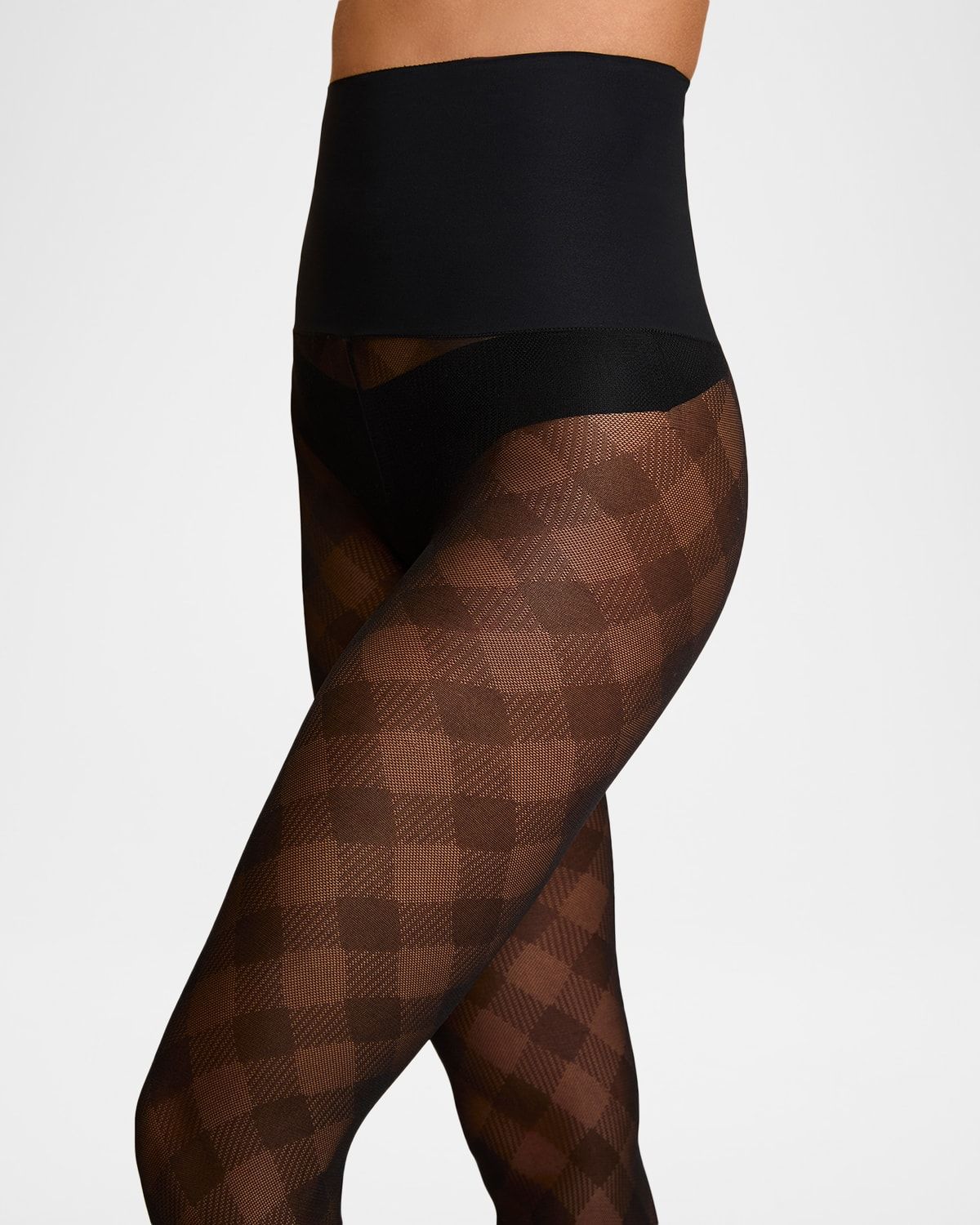 Sheer Check Plaid Tights