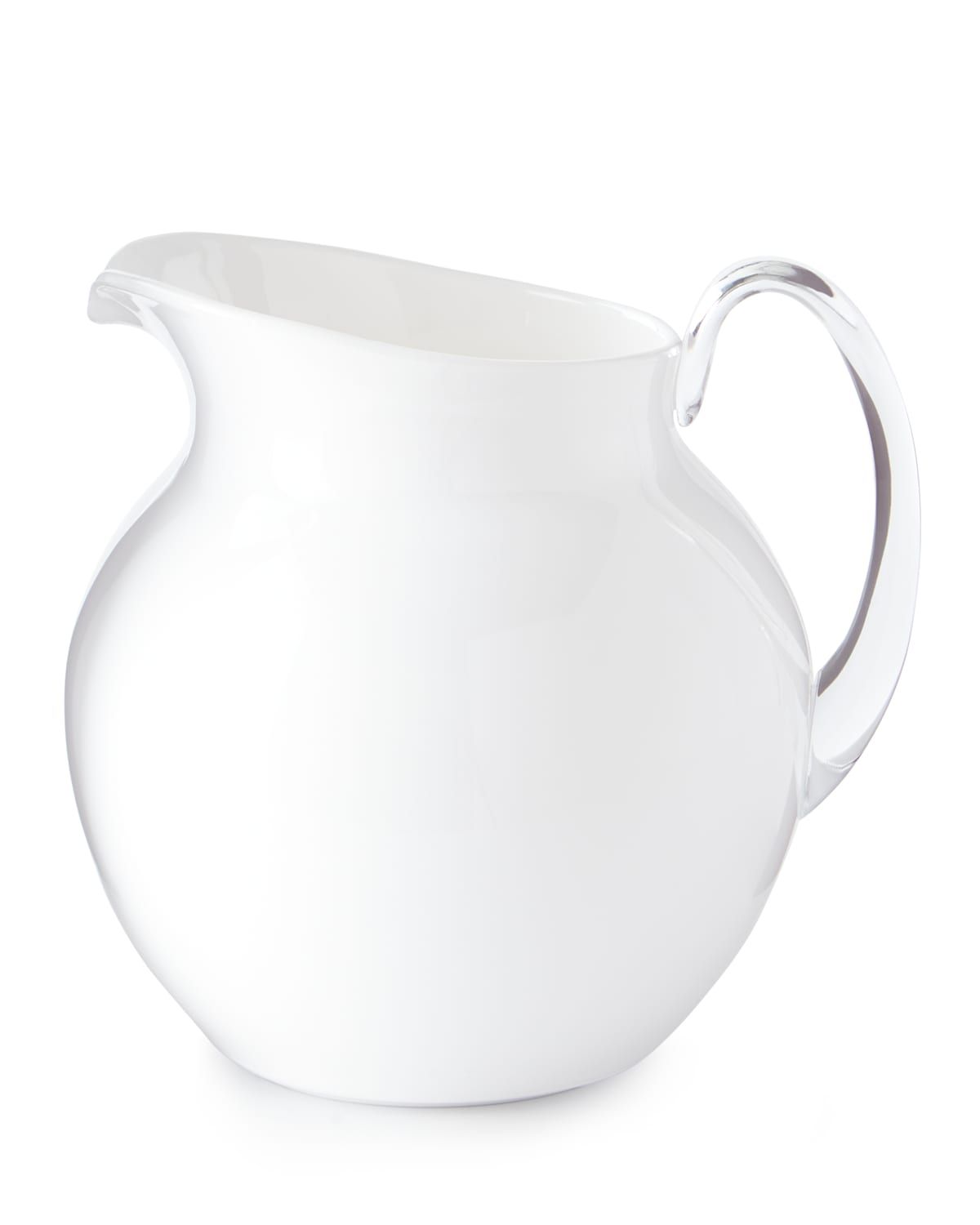 Palla Transparent Acrylic Pitcher, White