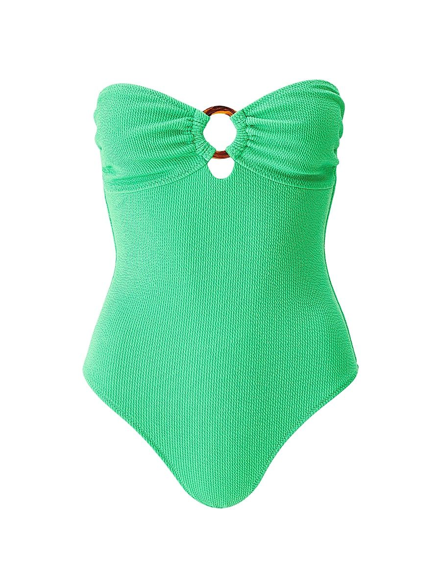 Women's Barbuda Strapless One-Piece Swimsuit - Green Ridges - Size 10