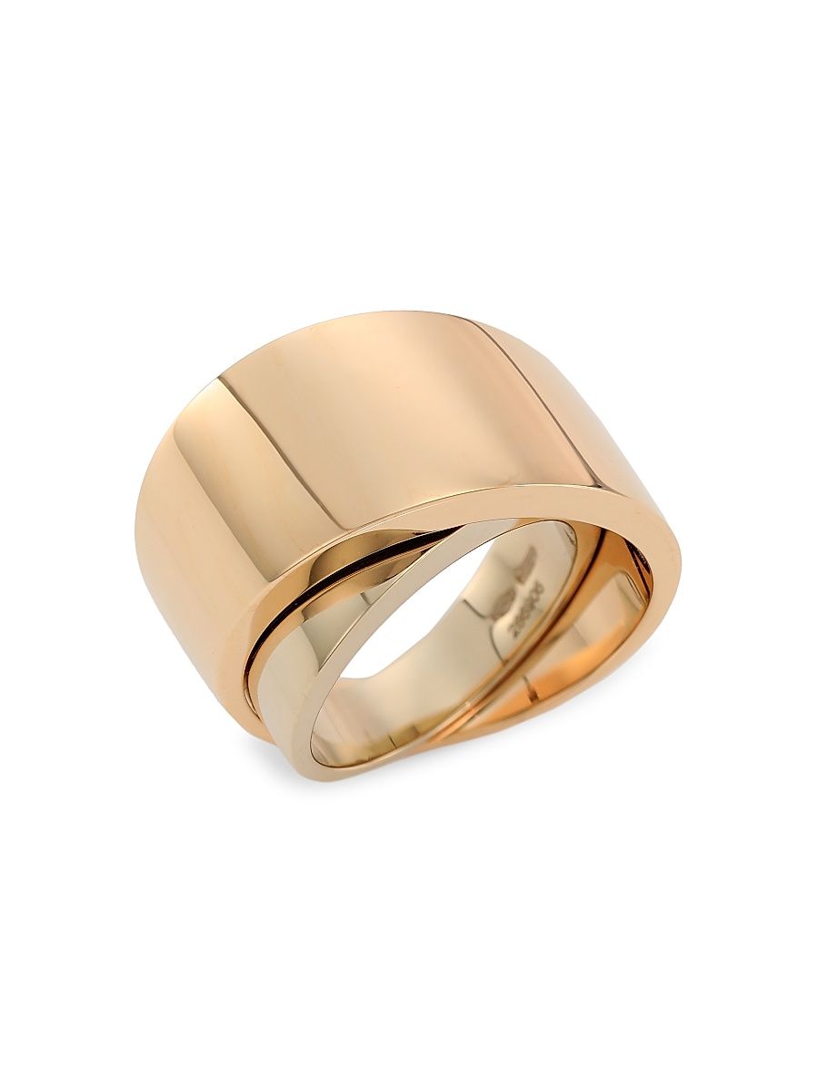 Women's Tourbillon Two-Tone 18K Gold Midi Ring - Rose Gold White Gold - Size 6