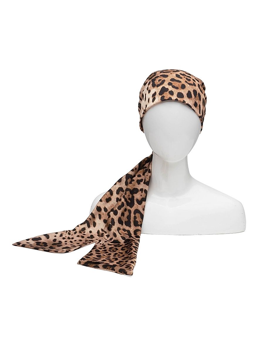 Women's Gigi Leopard Headscarf - Camel Black