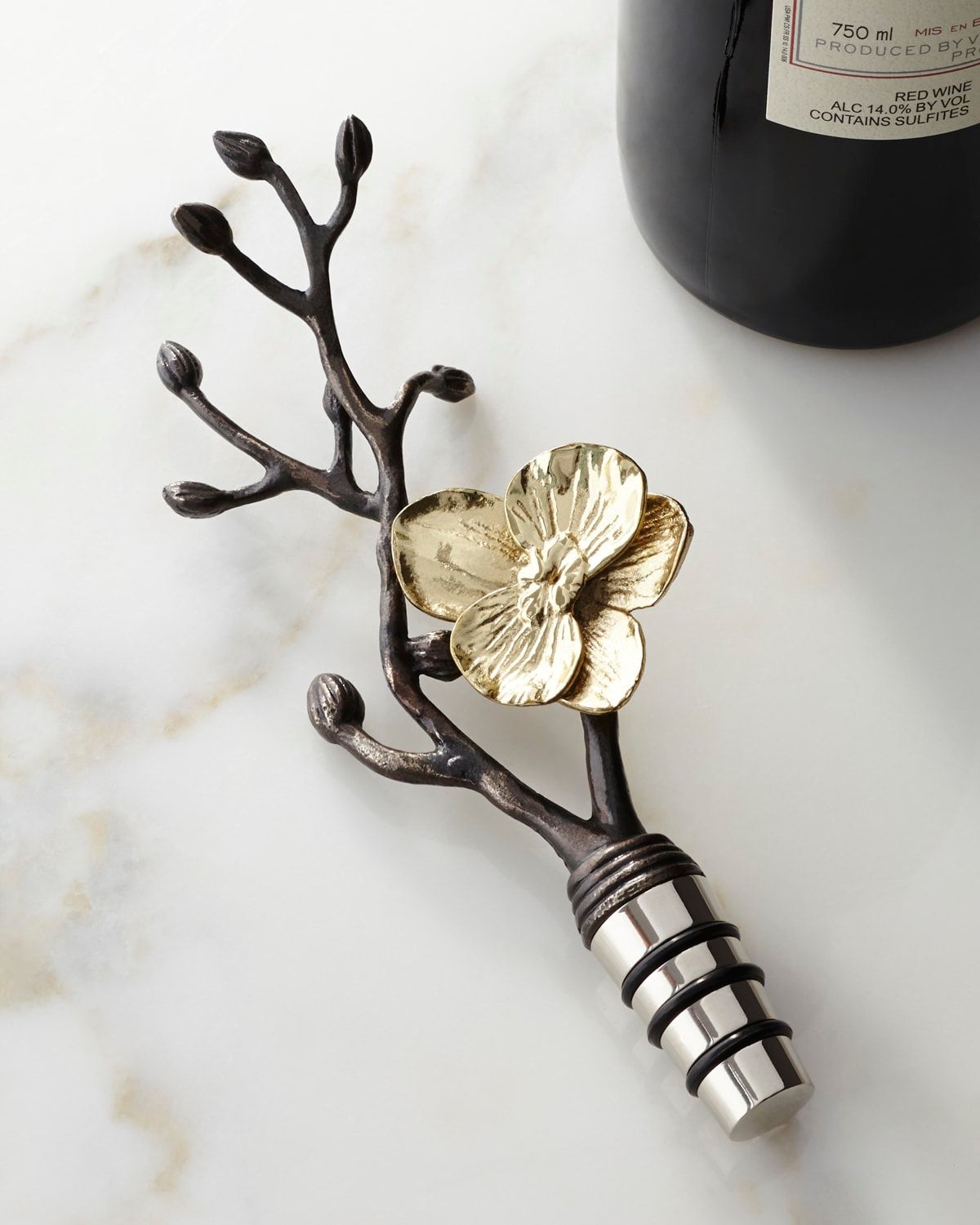 Gold Orchid Wine Stopper