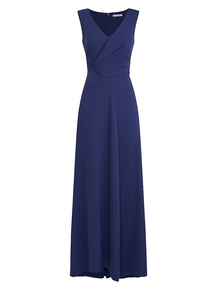 Women's Yara Crêpe A-Line Gown - Dark Indigo - Size 10