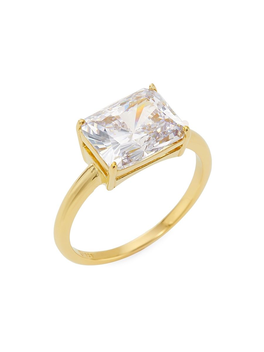 Women's Elevate 18K-Gold-Plated & Cubic Zirconia Ring - Gold - Size 6