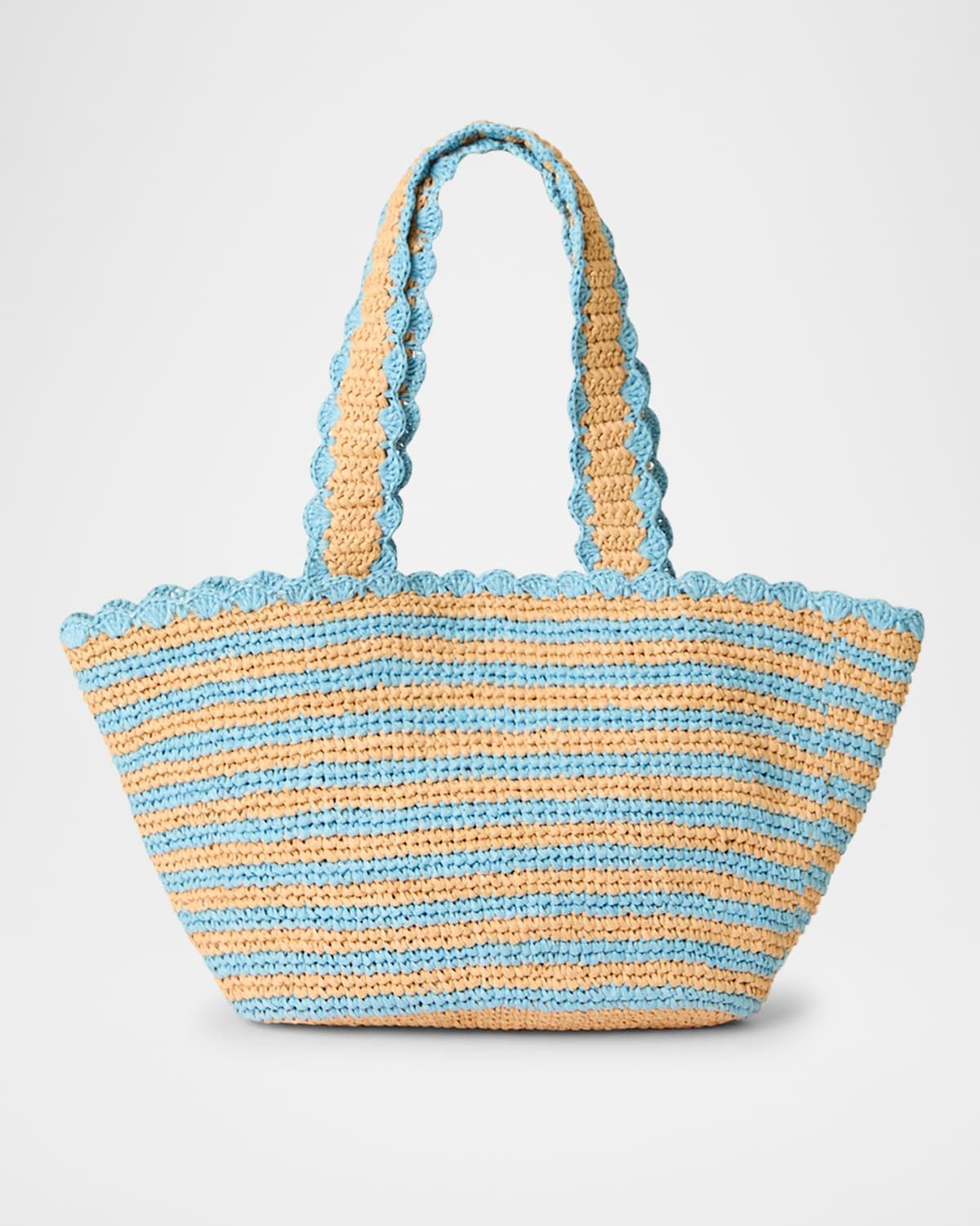 Odesa Striped Straw Tote Bag