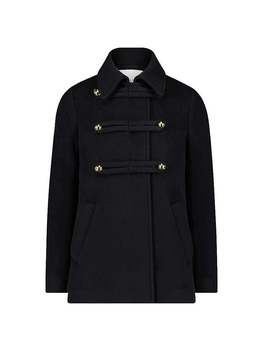 Women's Clara - Double-Face Virgin Wool Peacoat - Black - Size 16