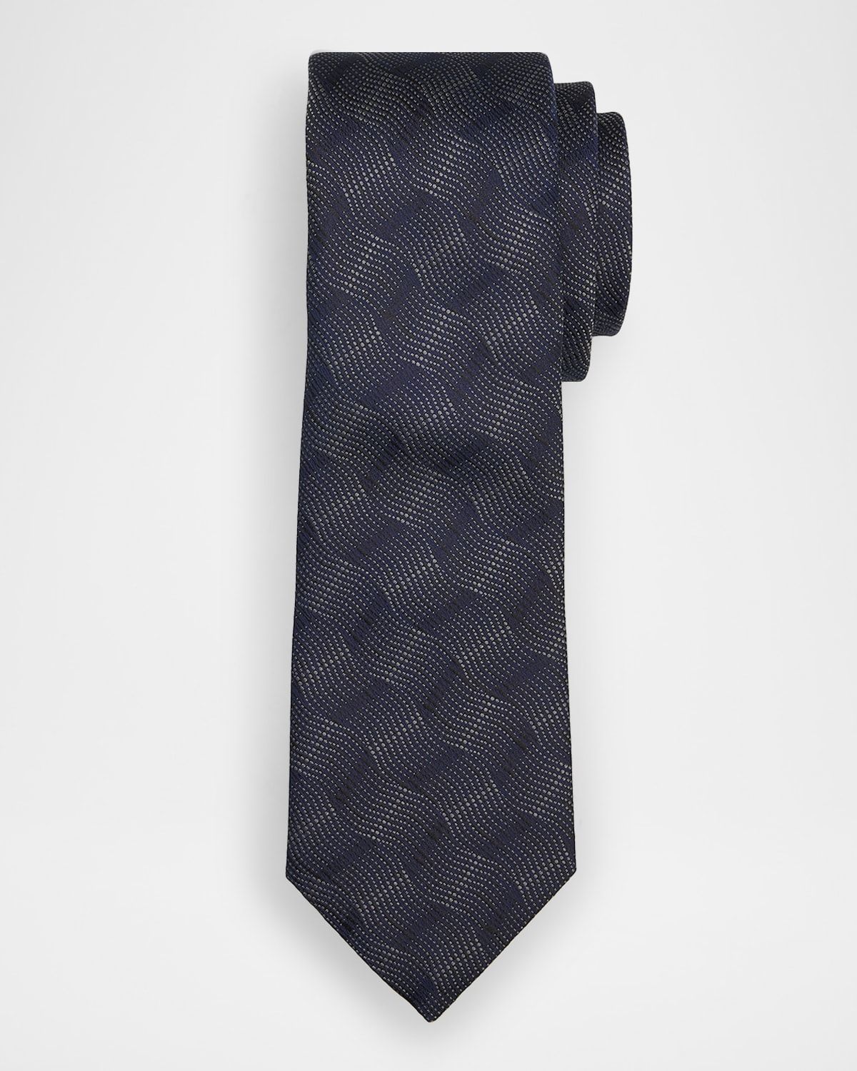 Men & apos;s Wave Jacquard Silk Tie