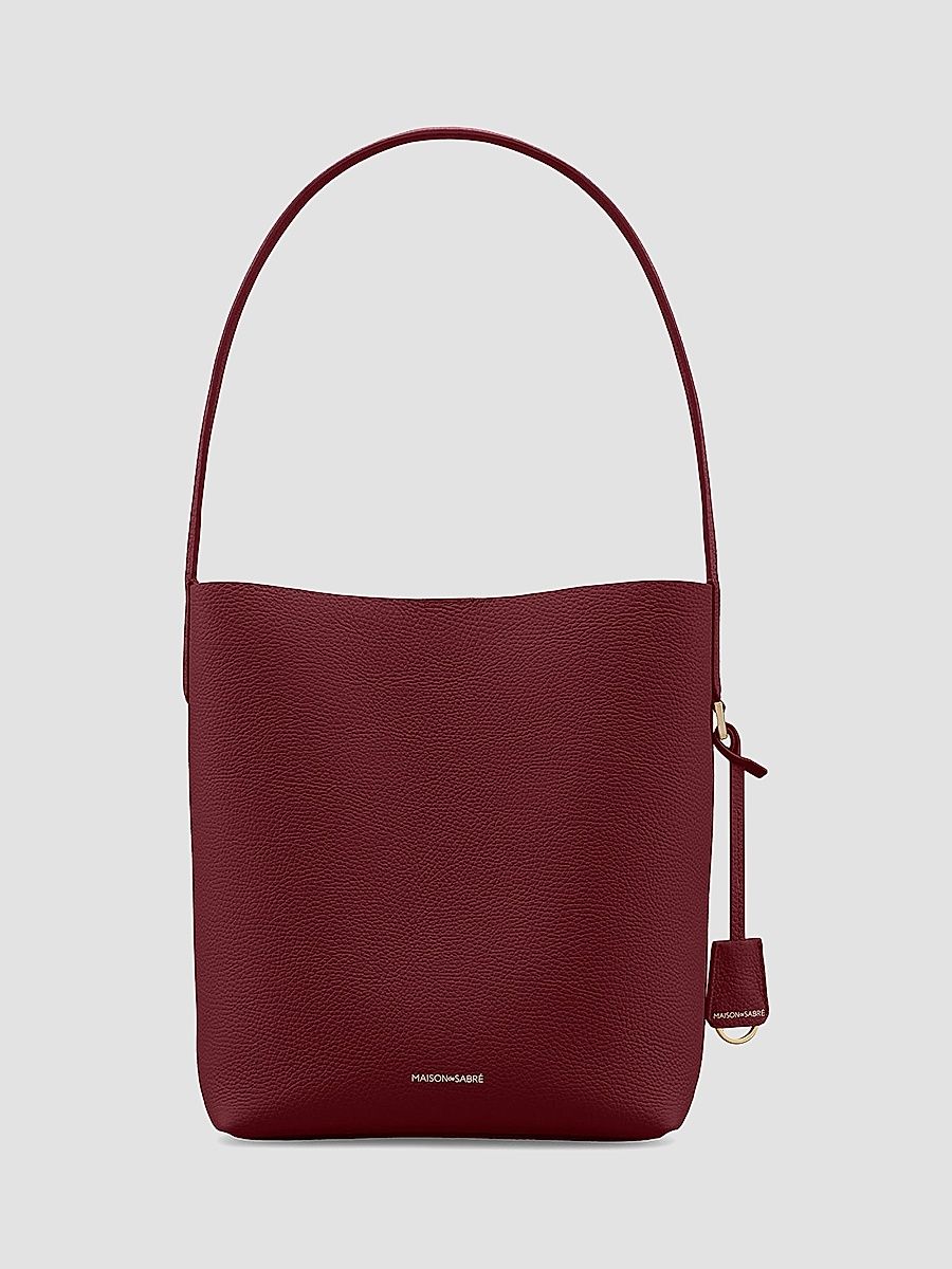 Maison de Sabre Women's Leather Bucket Soft Tote Bag - Cashmere Matcha