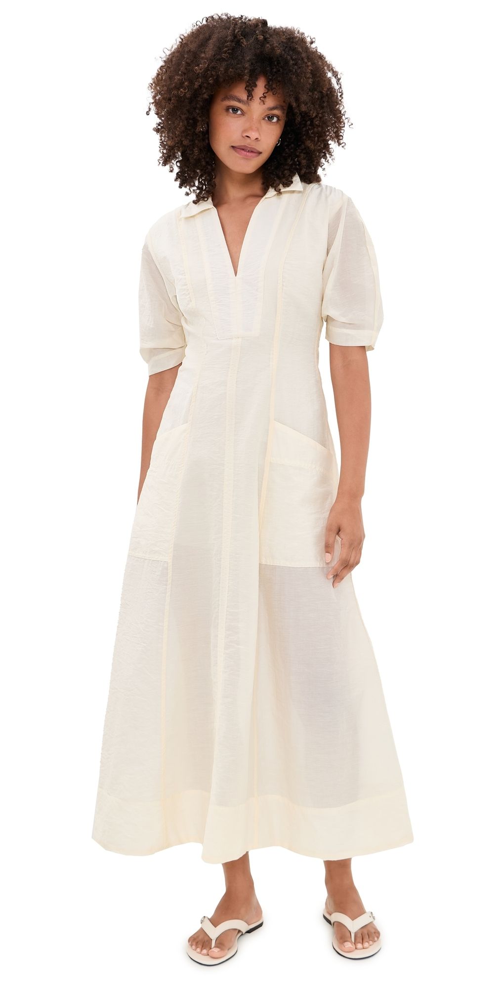 ALIGNE Tracy Sheer Midi Dress White 10