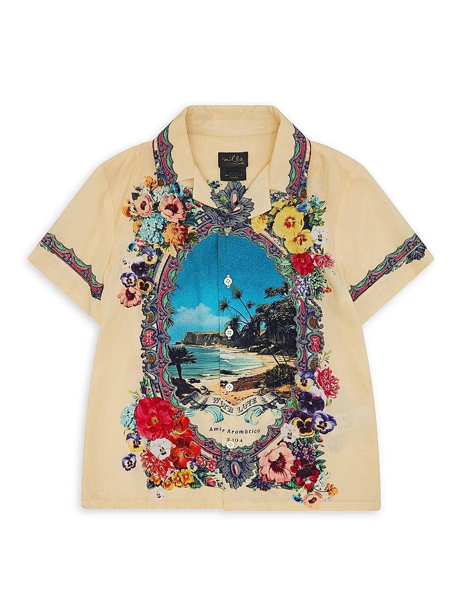 Little Boy's & Boy's Tropical Print Short-Sleeve Shirt - Bathing Bombshell - Size 4