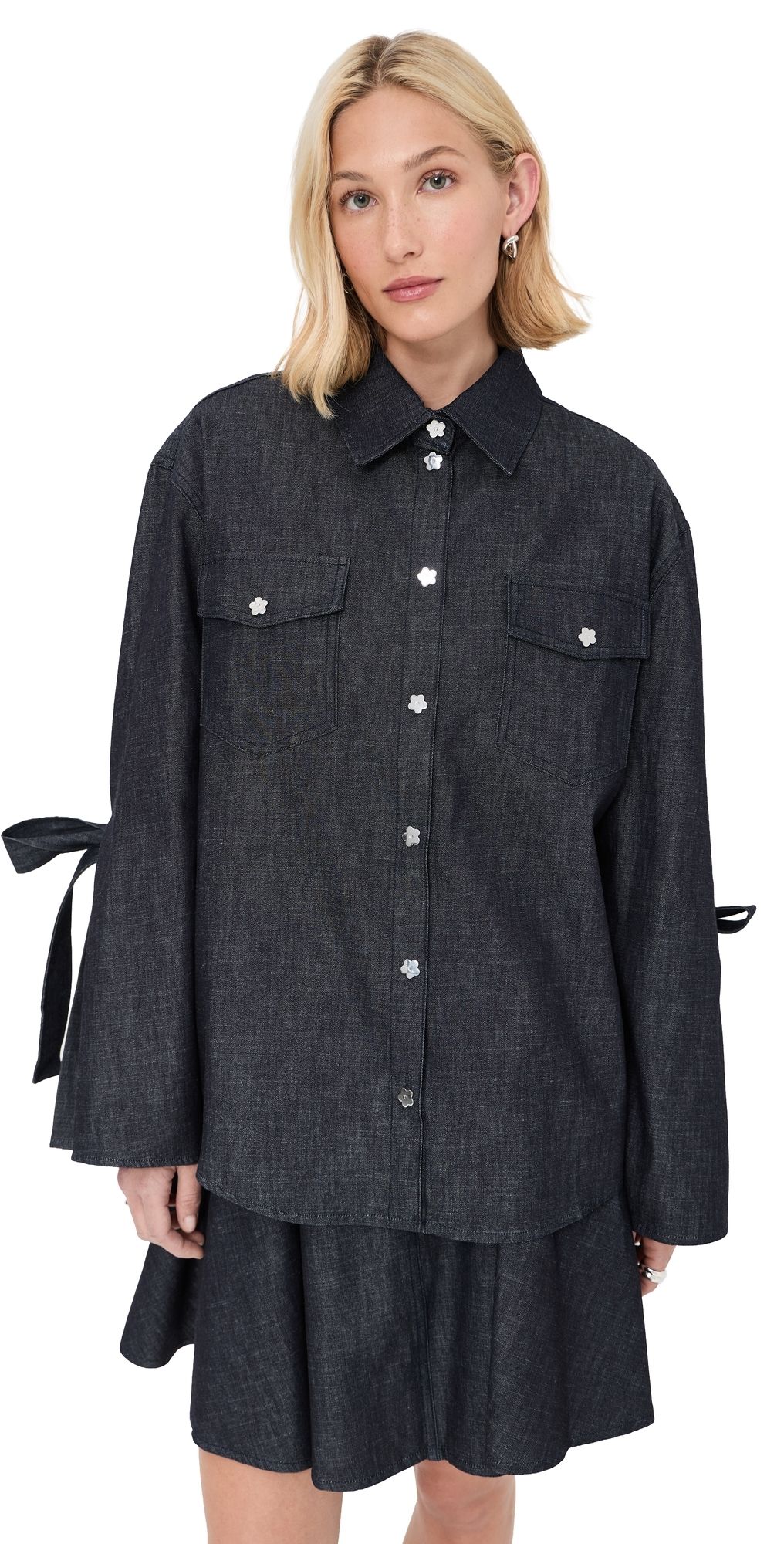 Cecilie Bahnsen Coral Denim Shirt Indigo 8