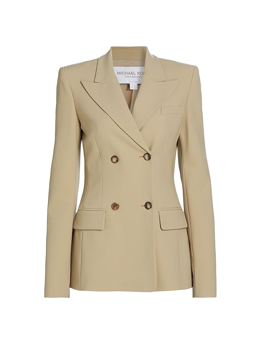 Women's Georgina Wool Double-Breasted Blazer - Sand - Size 12
