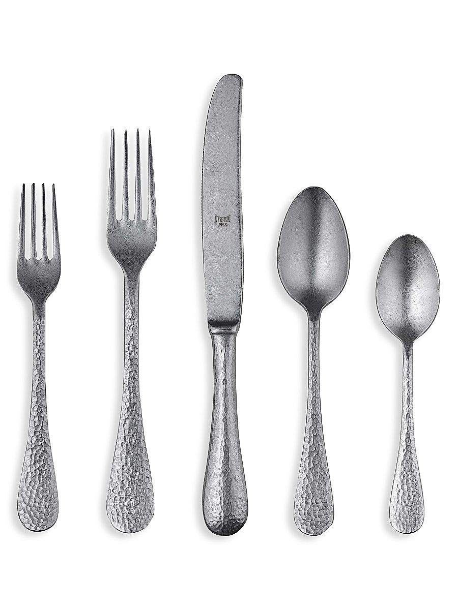 Epoque 5-Piece Pewter-Finished Flatware Set