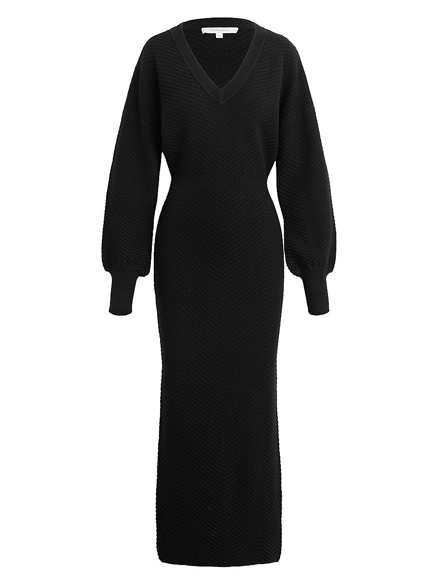 Women's Ava Long-Sleeve Maxi Sweaterdress - Black - Size Medium