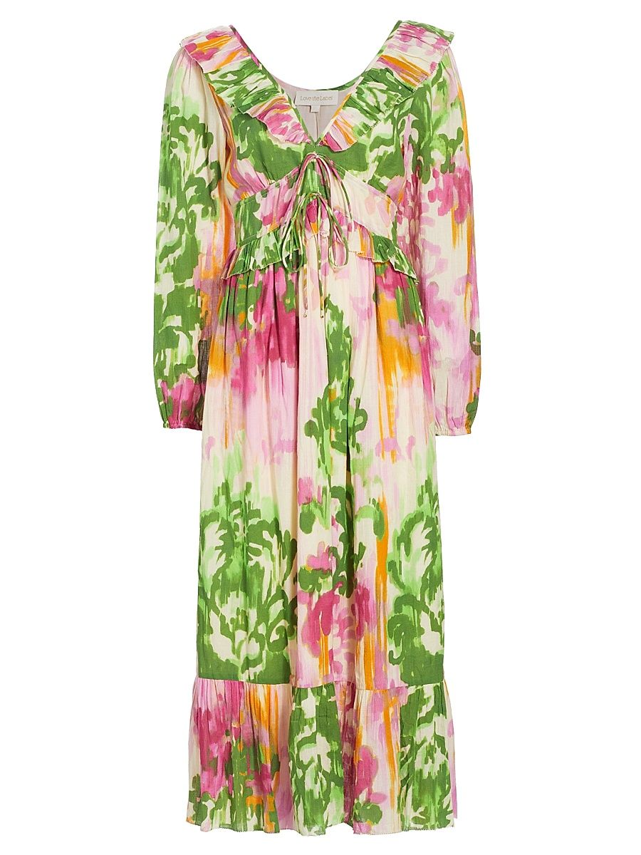 Women's Taylor Floral Cotton Dress - Rosie Green Print - Size Large