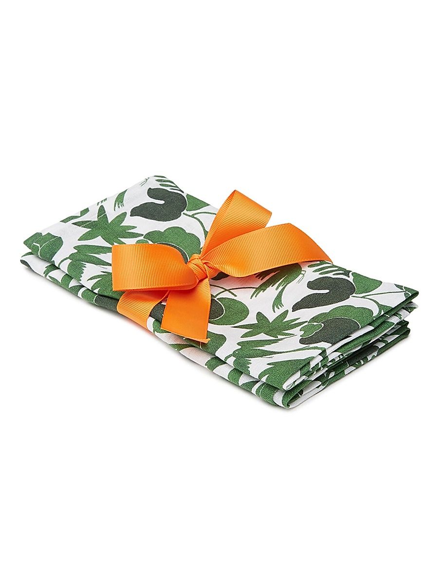 Large Napkin Set of 2 - Wildbird Small Green