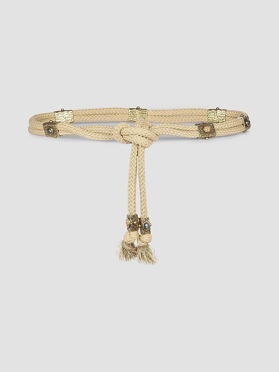 Isabel Marant Women's Aleea Cotton-Blend Cord Belt - Khaki