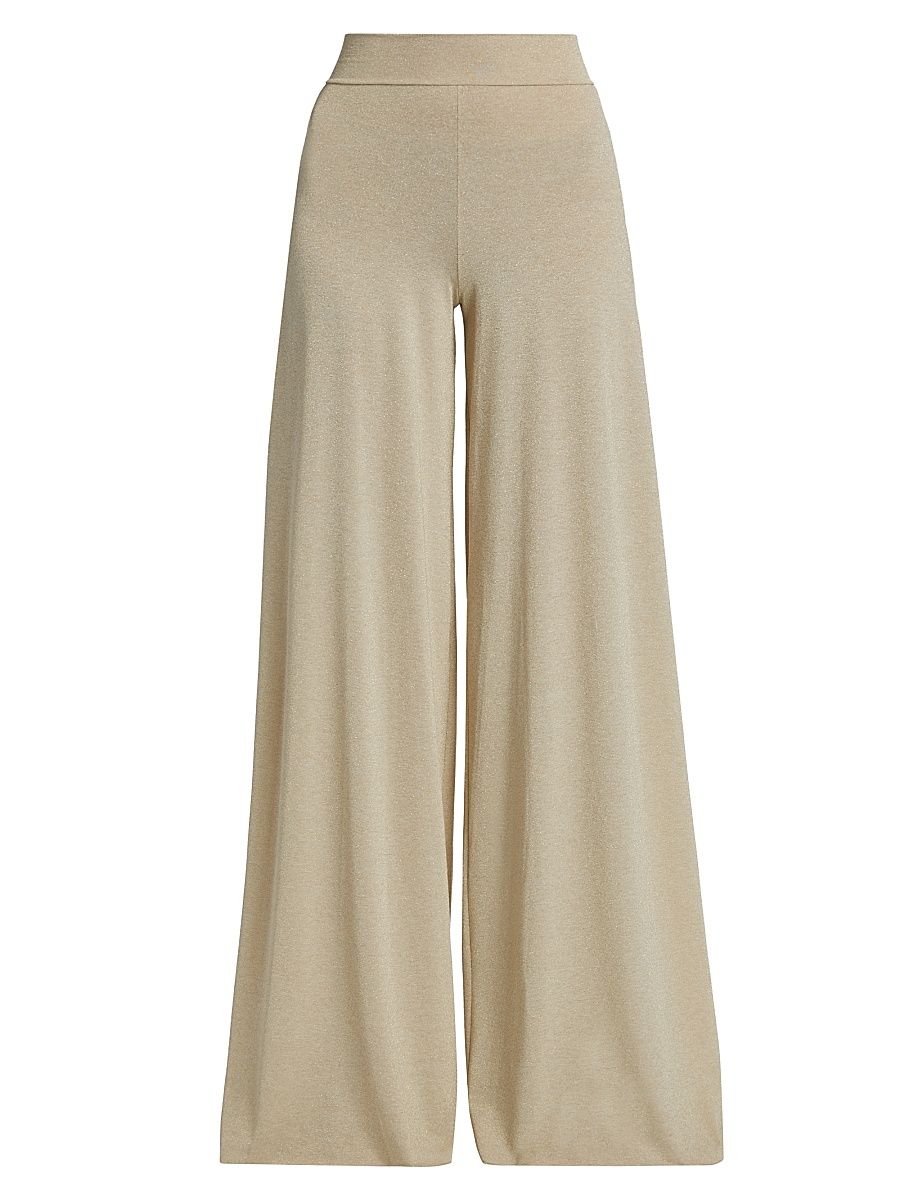 Women's Skyla Jersey High-Rise Palazzo Pants - Gilded Desert - Size 2