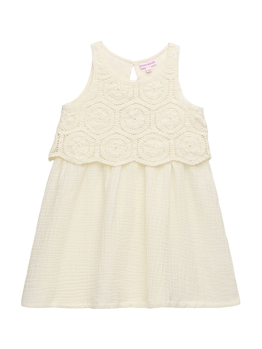 Little Girl's Crochet Cotton Dress - Vanilla - Size 6