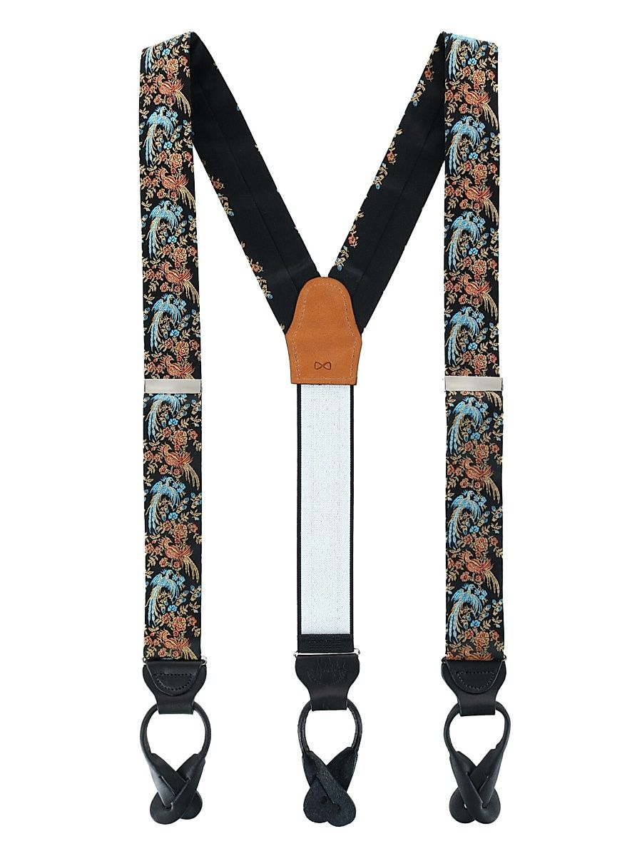 Men's Birds Of Prosperity Suspenders - Black