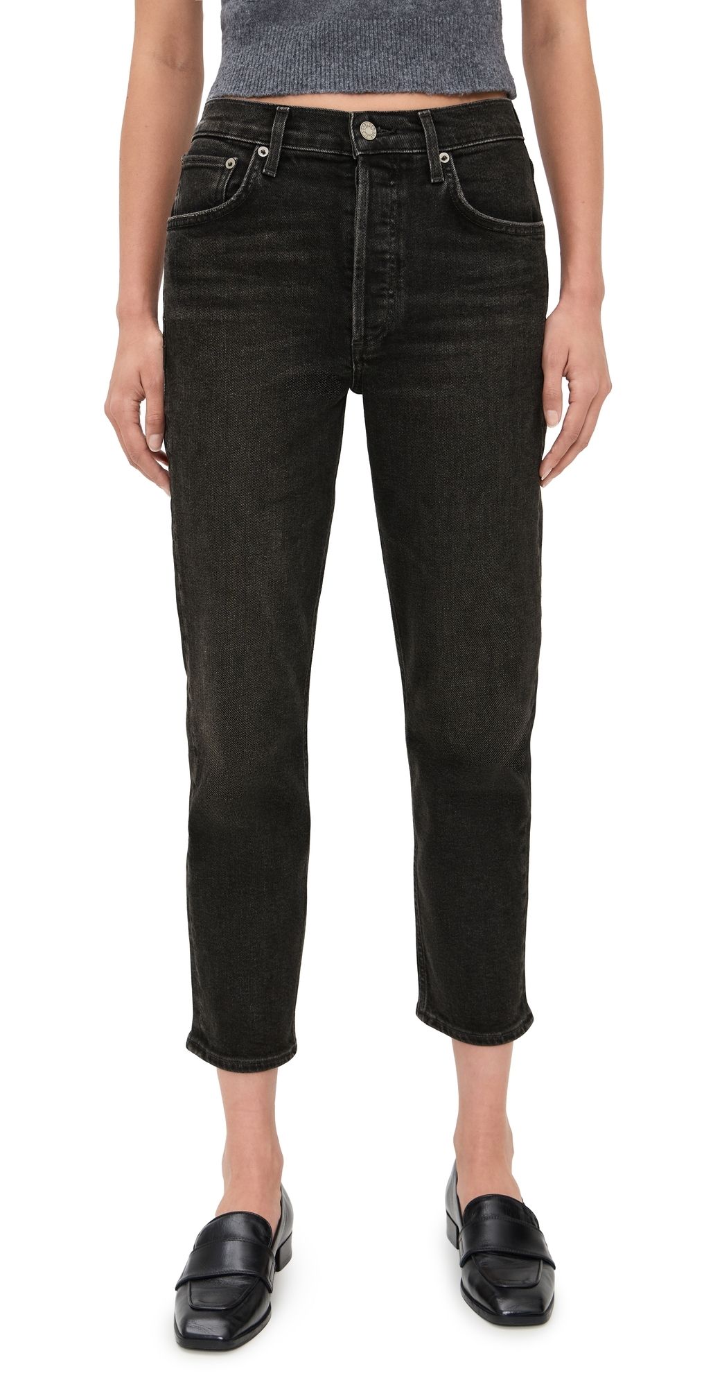 AGOLDE Riley High Rise Straight Crop Jeans Panoramic 34