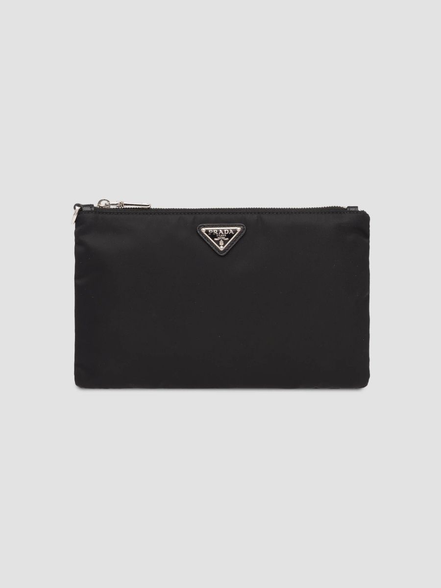 Prada Men's Re-Nylon and Saffiano Leather Pouch - Black