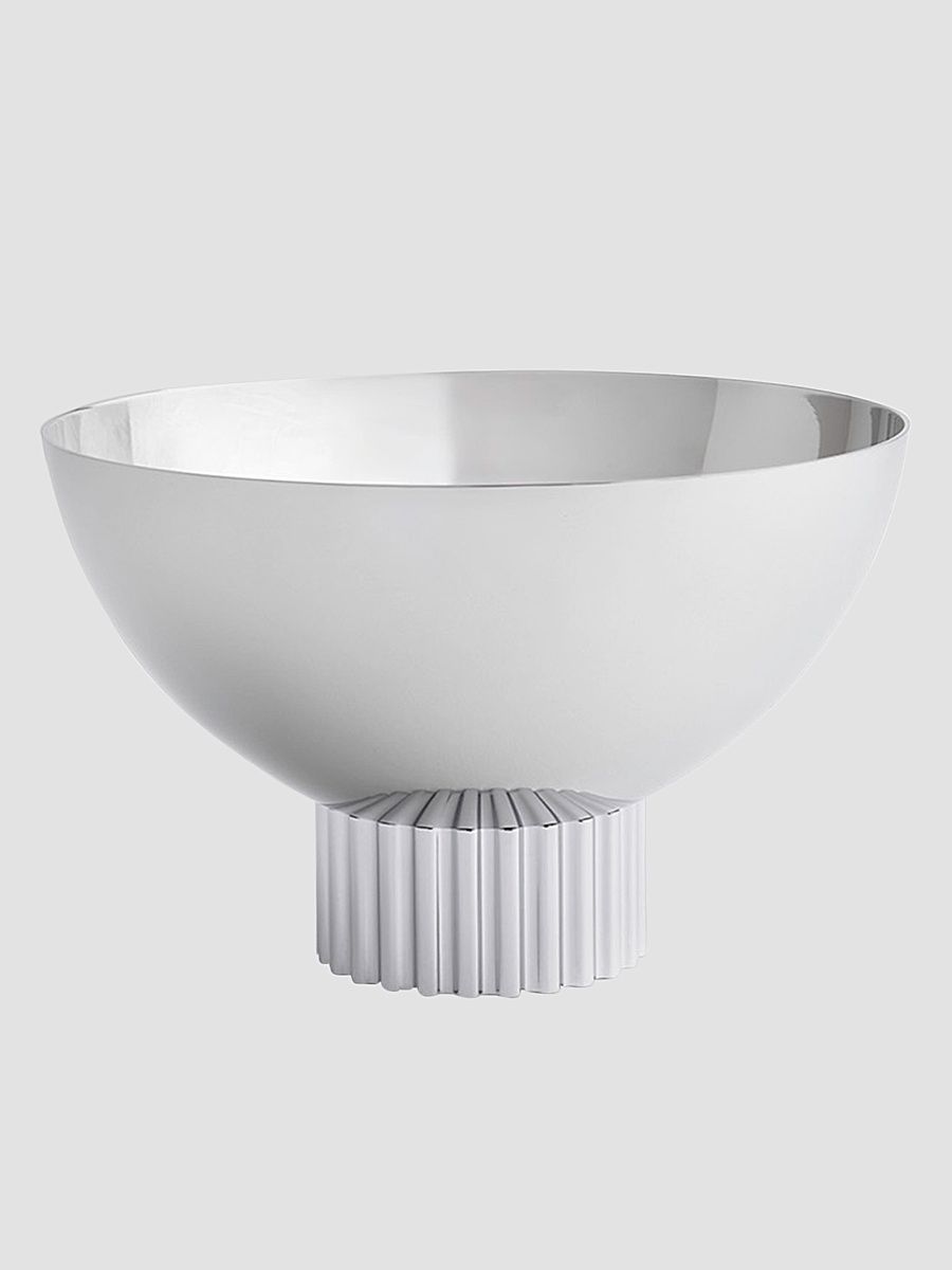 Striations Stainless Steel Nut Bowl - Silver