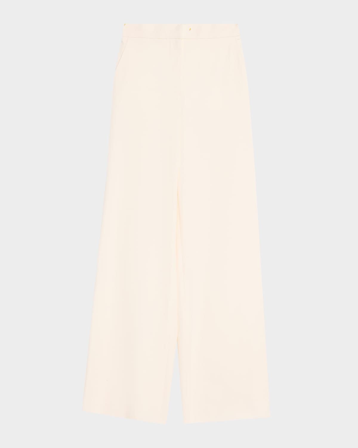 Dentice Wide-Leg Stretch Cotton Twill Pants