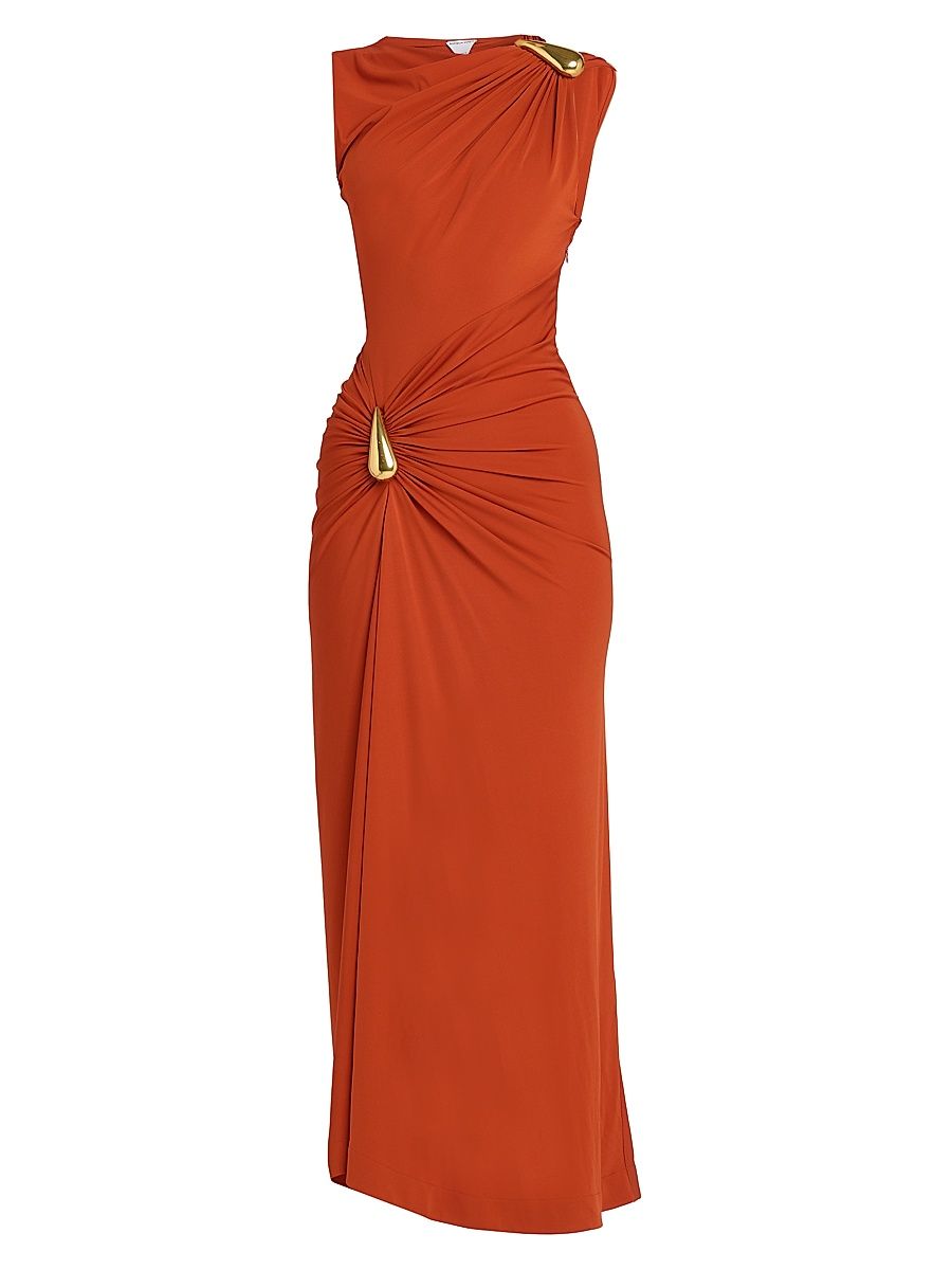 Women's Hardware-Accented Crepe Jersey Maxi Dress - Autumn - Size 4