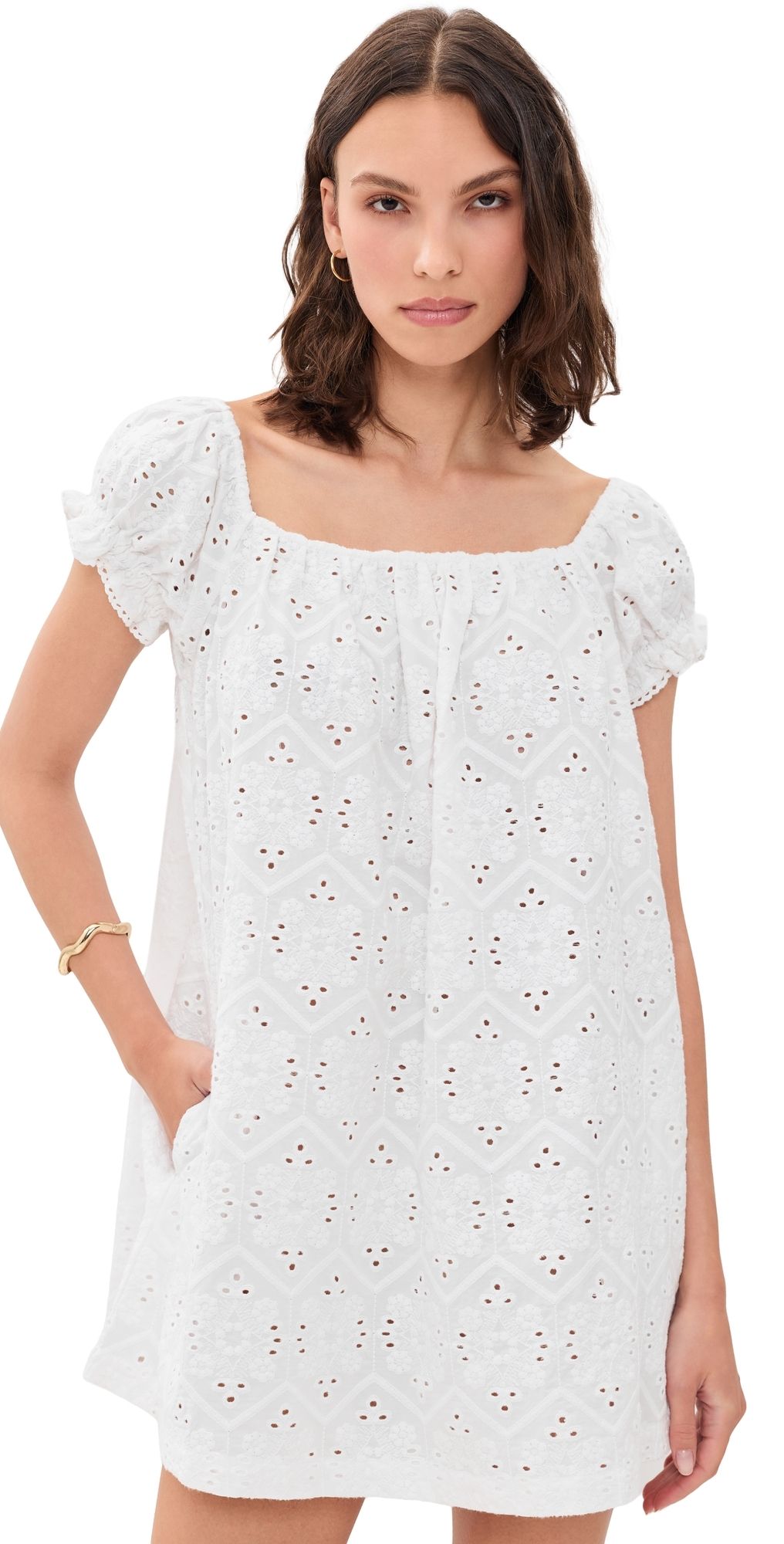 La Maregold The Ophelia Dress White Diamond Eyelet XL