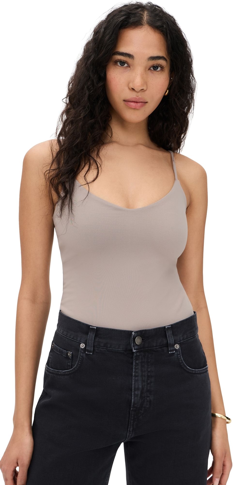 Susana Monaco Very V Thong Bodysuit Sandstone XS