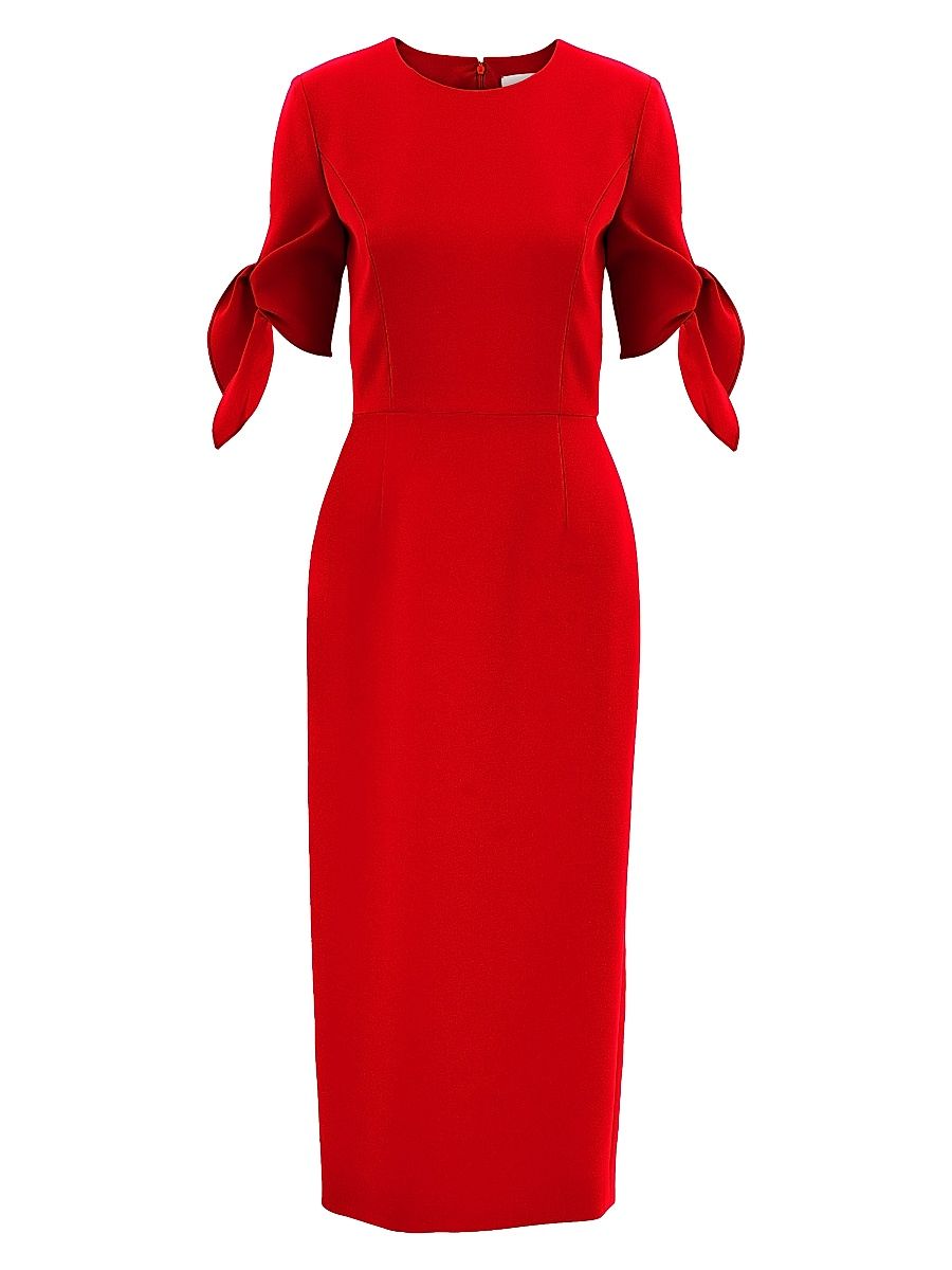 Women's Tie Elbow-Sleeve Cocktail Dress - Herrera Red - Size 14