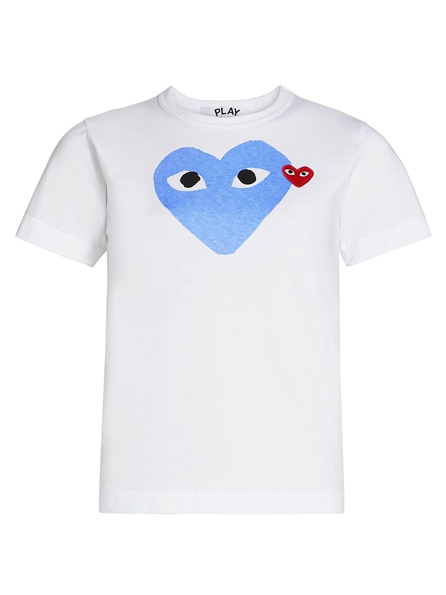Women's Double Heart T-Shirt - Blue - Size Small