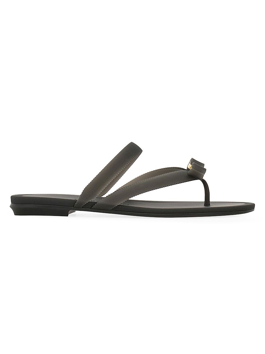 Women's Jealsa Grosgrain-Effect Flat Sandals - Nero - Size 11