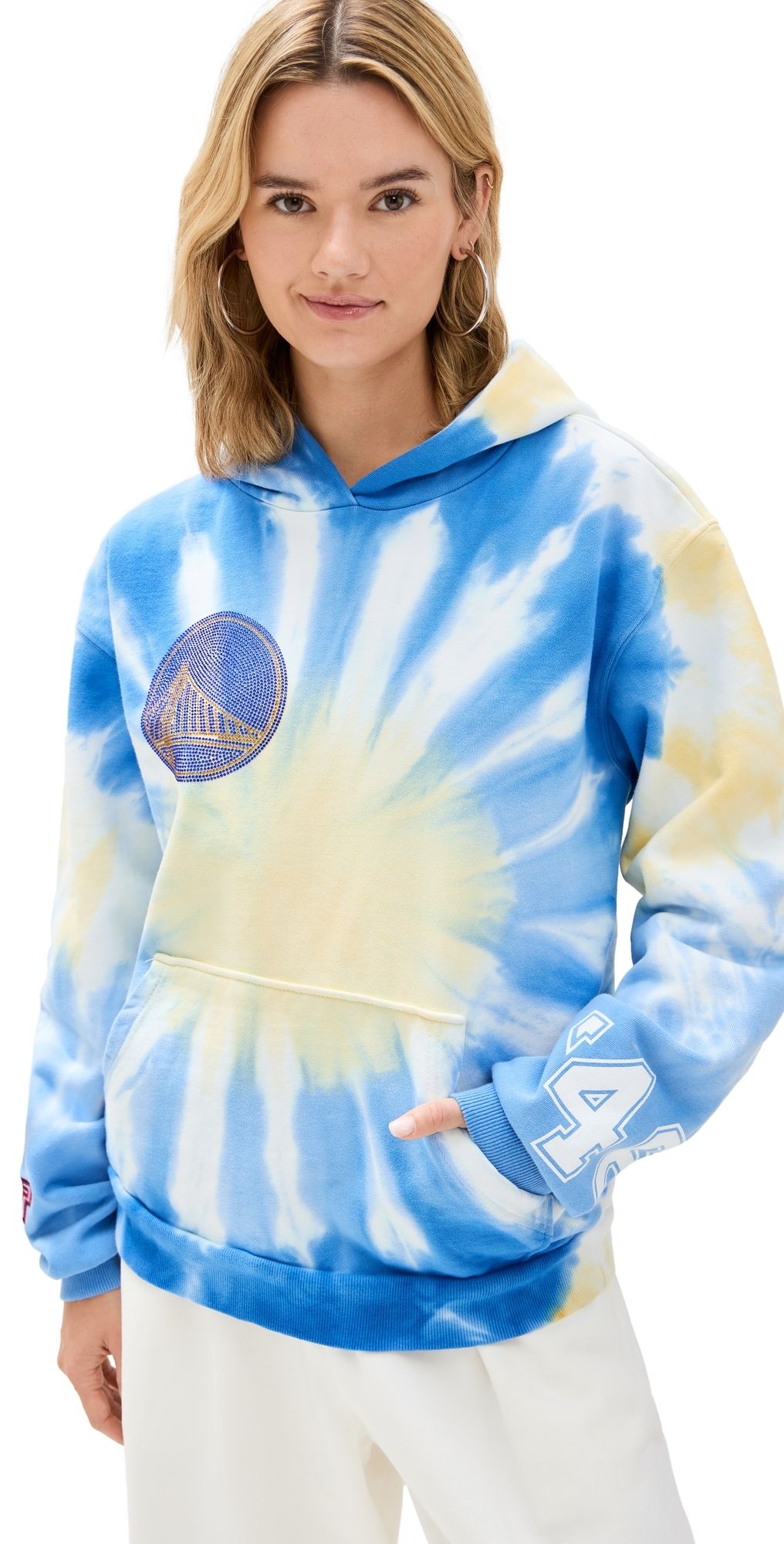 DANNIJOPRO Warriors Team Crew Hoodie Blue Tie Dye S