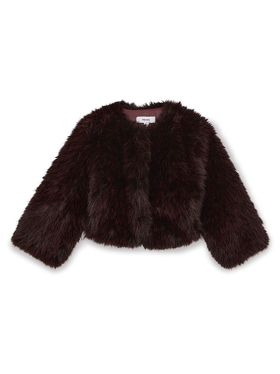 Little Girl's & Girl's Faux-Fur Coat - Berry - Size 10