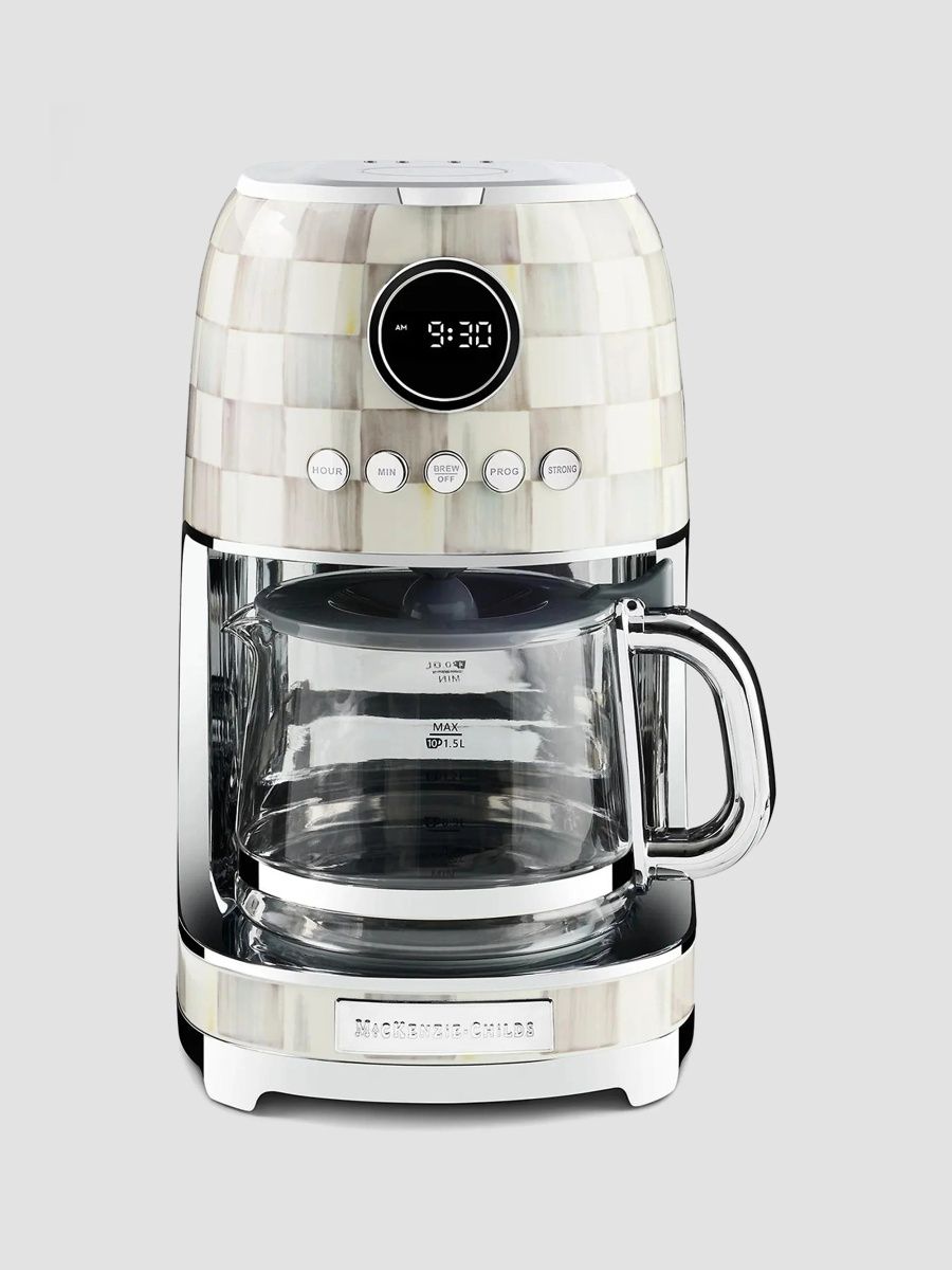 MacKenzie-Childs Sterling Check Drip Coffee Maker