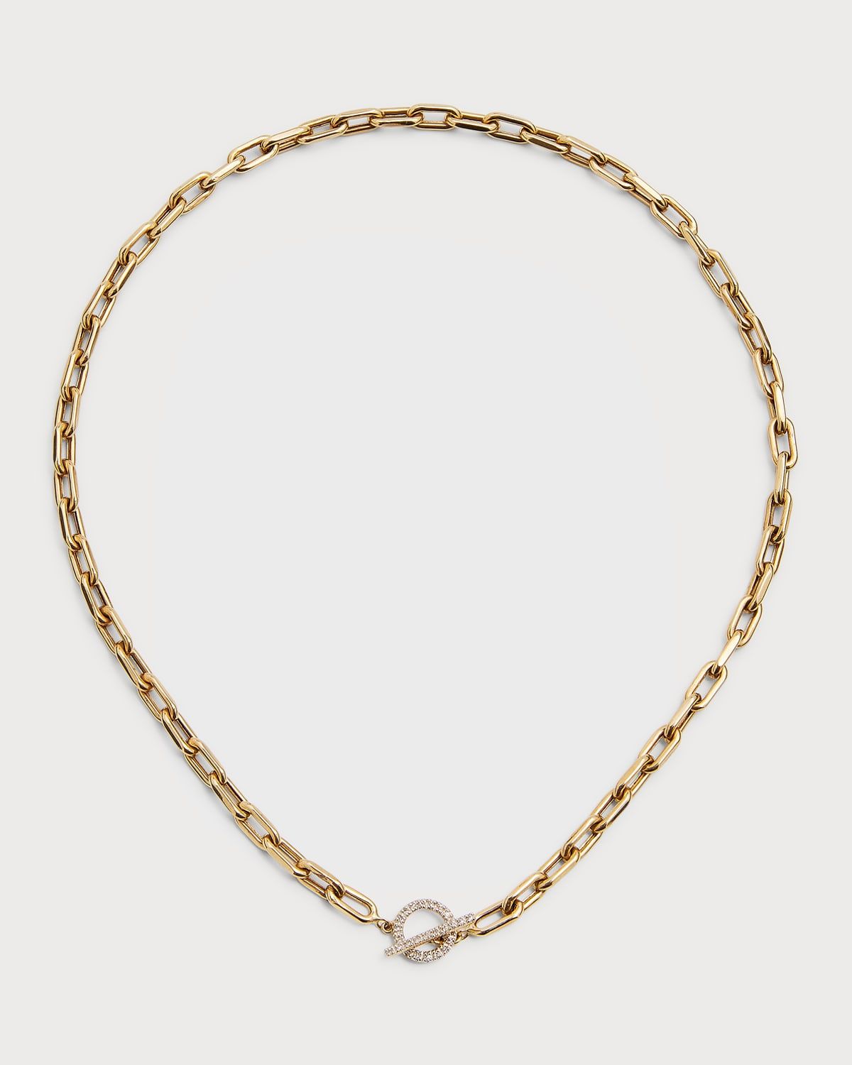 14k Gold Open-Link Chain with Diamond Toggle