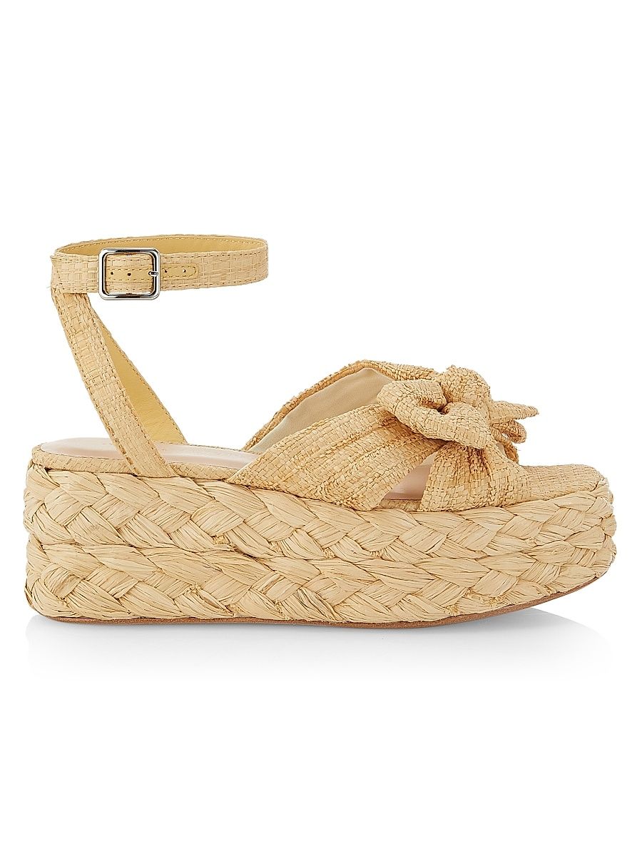 Women's Gaby Raffia Bow Espadrilles - Natural - Size 8