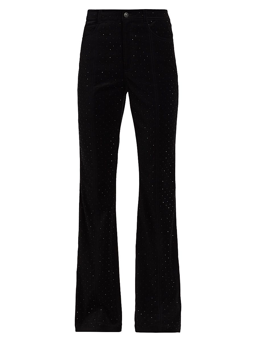 Women's Ditsy Shailene Sequined Velvet Pants - Black - Size 12