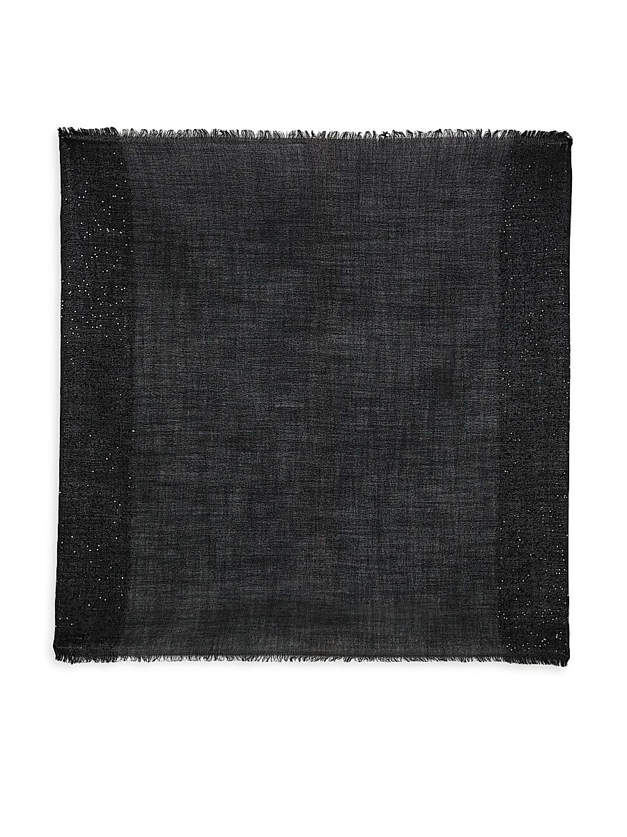 Women's Little Dalila Sequined Virgin Wool-Silk Blend Scarf - Black Sequins