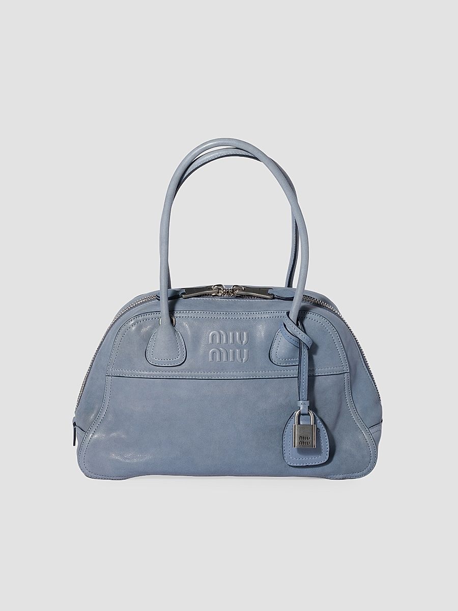 Miu Miu Women's Vivant Leather Top Handle Bag - Blue