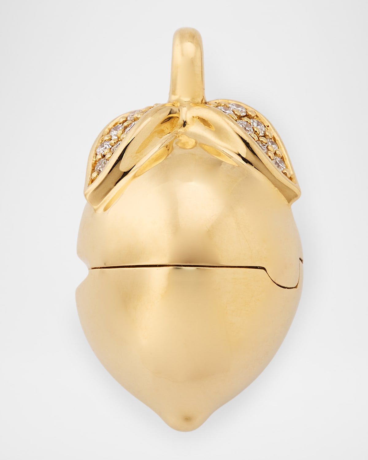 18K Yellow Gold Lemon Locket with GH-SI Diamonds