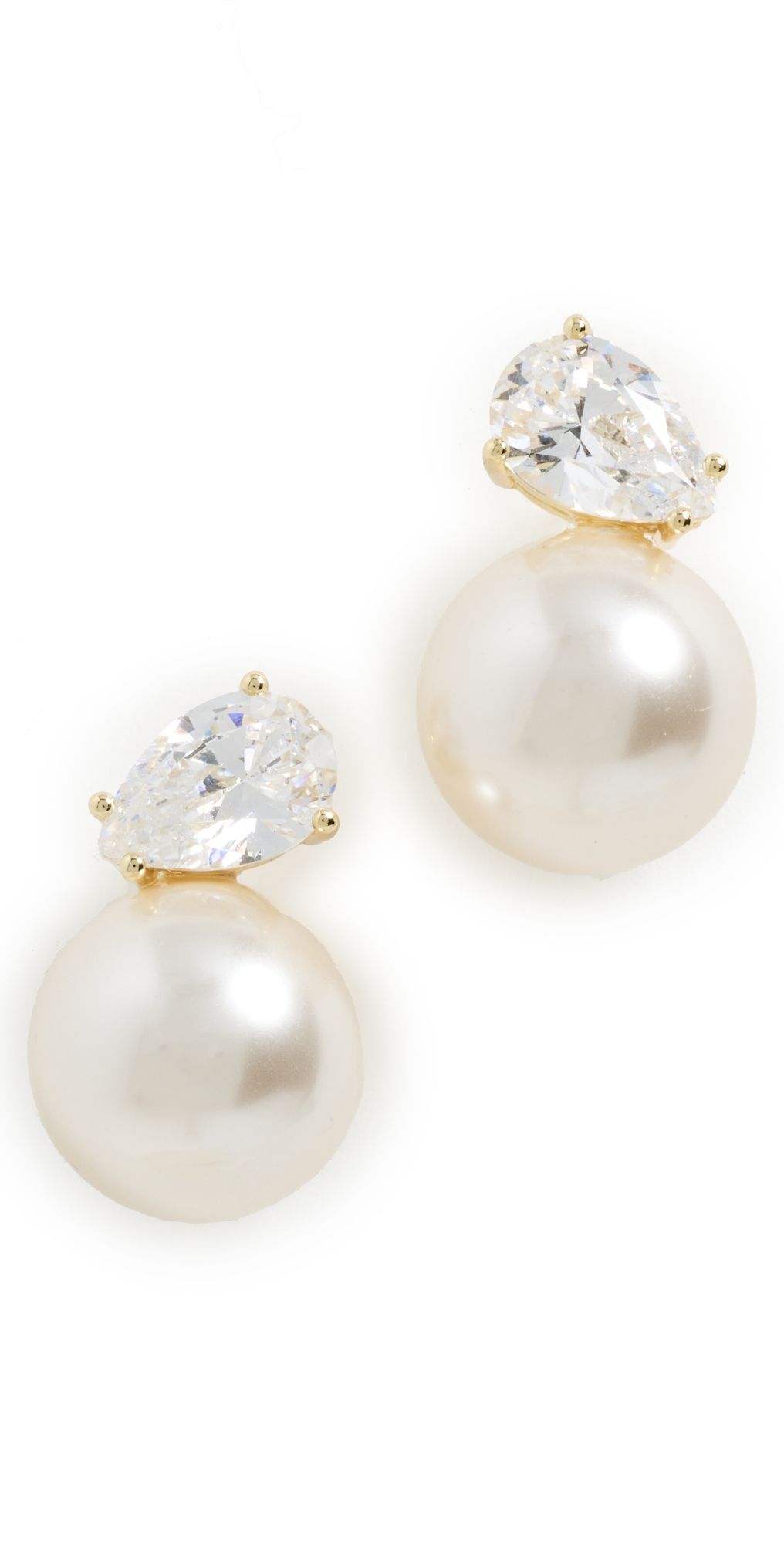 SHASHI Vienna Studs Gold/Pearl One Size