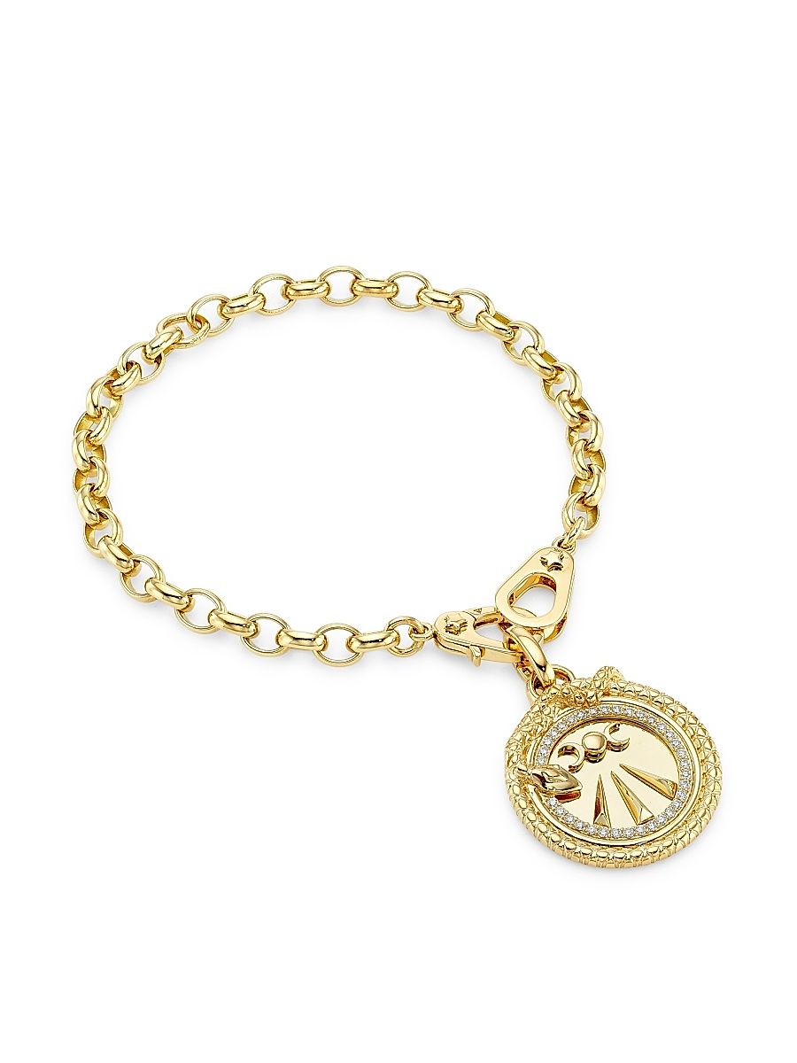 Women's Wholeness Mind, Body & Soul 18K Yellow Gold & 0.25 TCW Diamond Charm Bracelet - Yellow Gold