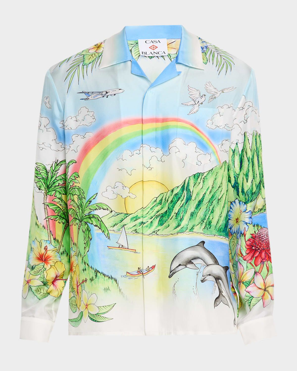 Men & apos;s Aloha Silk Concealed Button-Down Shirt
